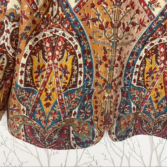 VINTAGE COLDWATER CREEK Ethnic Paisley Print Zip-Up Jacket Large Batik - Picture 10 of 14